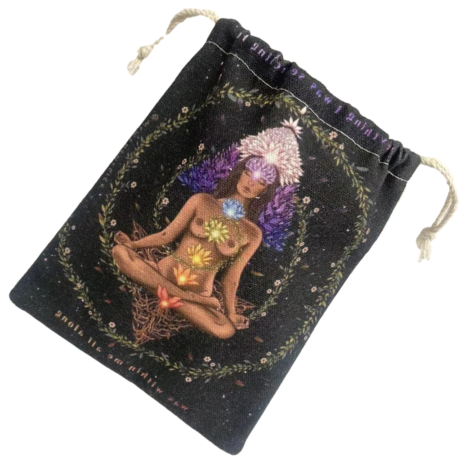 

Tarot Card Bag Dice Bag Daughter Of Nature Velvet Bags With Drawstrings Printed Cloth Drawstring Bag Soft Velvet Jewelry Bags
