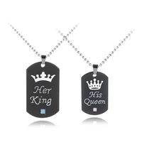 her king his queen lover necklace charms women jewelry accessories pendant gifts fashion forever