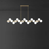 led postmodern molecule glass bubbles golden silver black lustre chandelier lighting suspension luminaire lampen for foyer
