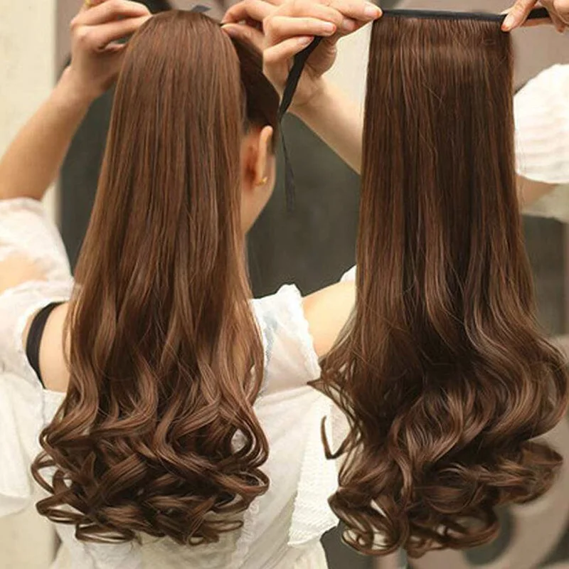 

Синтетические волосы, термостойкие прямые волосы с конским хвостом, 48 см