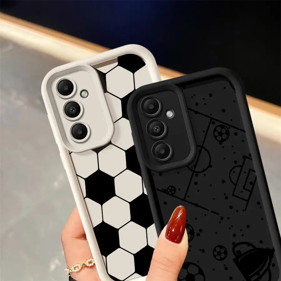 Фото Чехол для телефона с рисунком футбольного мяча для Samsung Galaxy A57 A21s A24 A73 A36 A56 A25 A26 A32 A22 A54 A55 A35 A52 №5
