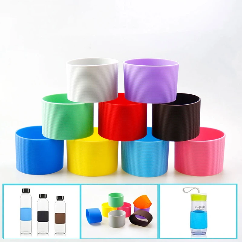 

1PC Silicone Non-slip Mug Sleeve Glass Bottle Cover Cup Sleeve Heat Insulation Bottle Sleeves For Mugs Ceramic Coffee Cups Wrap