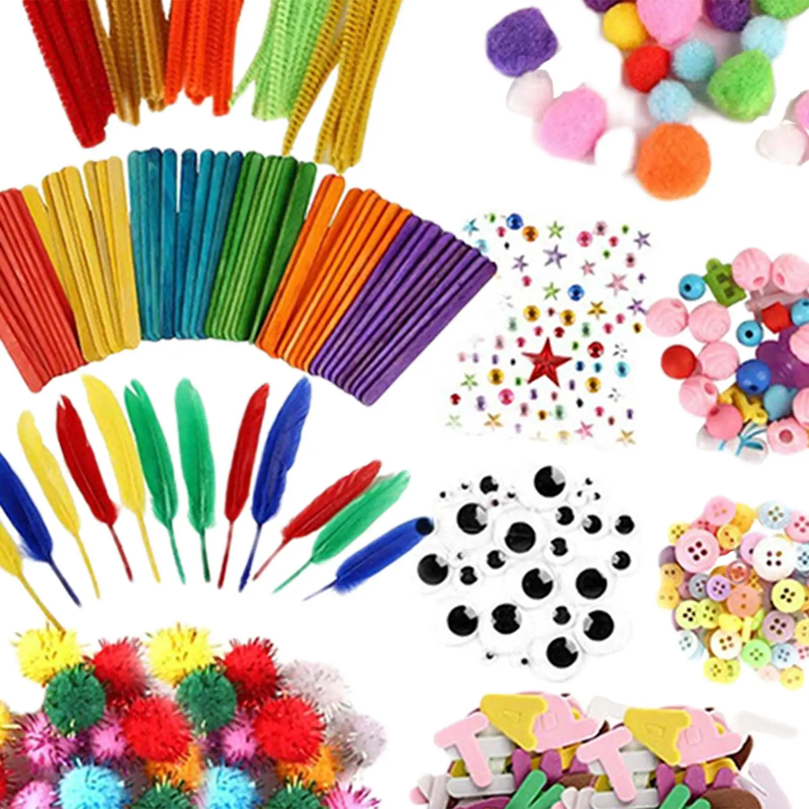 

500+ Pieces Colorful Plush Sticks Wool Materials Kids DIY Montessori Craft Pipe Math Counting Education Stick Child Puzzles Toy