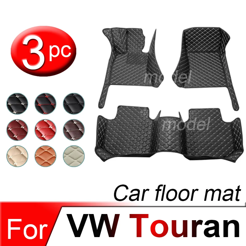 

Leather Car Floor mats for vw Touran 2015 2014 2013 2012 2011 2009 2008 2007 2006 Carpets Rugs Pads Interior Parts Accessories