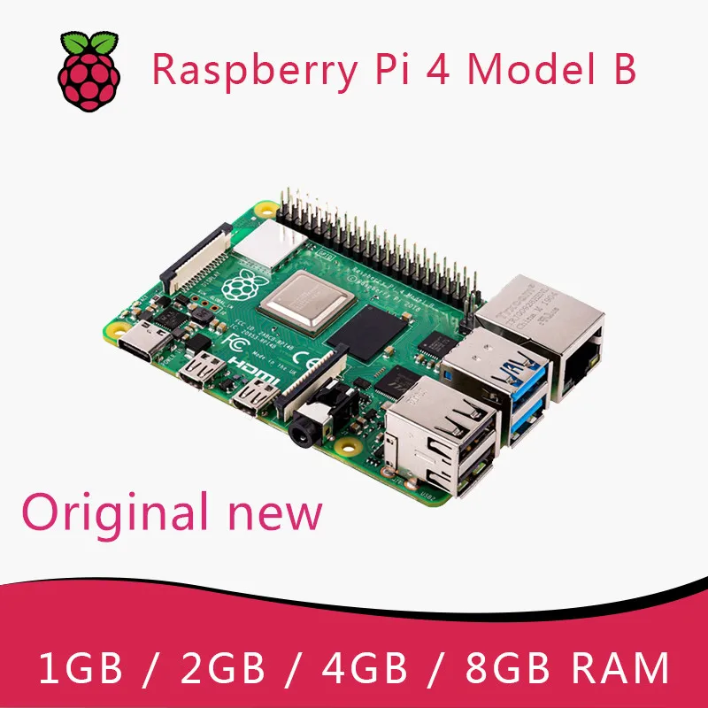 

Official Original Raspberry Pi 4 Model B 4b Dev Board or Kit(G) RAM 1GB 2GB 4GB 8GB Core CPU 1.5Ghz 3 Speeder Than Pi 3B+