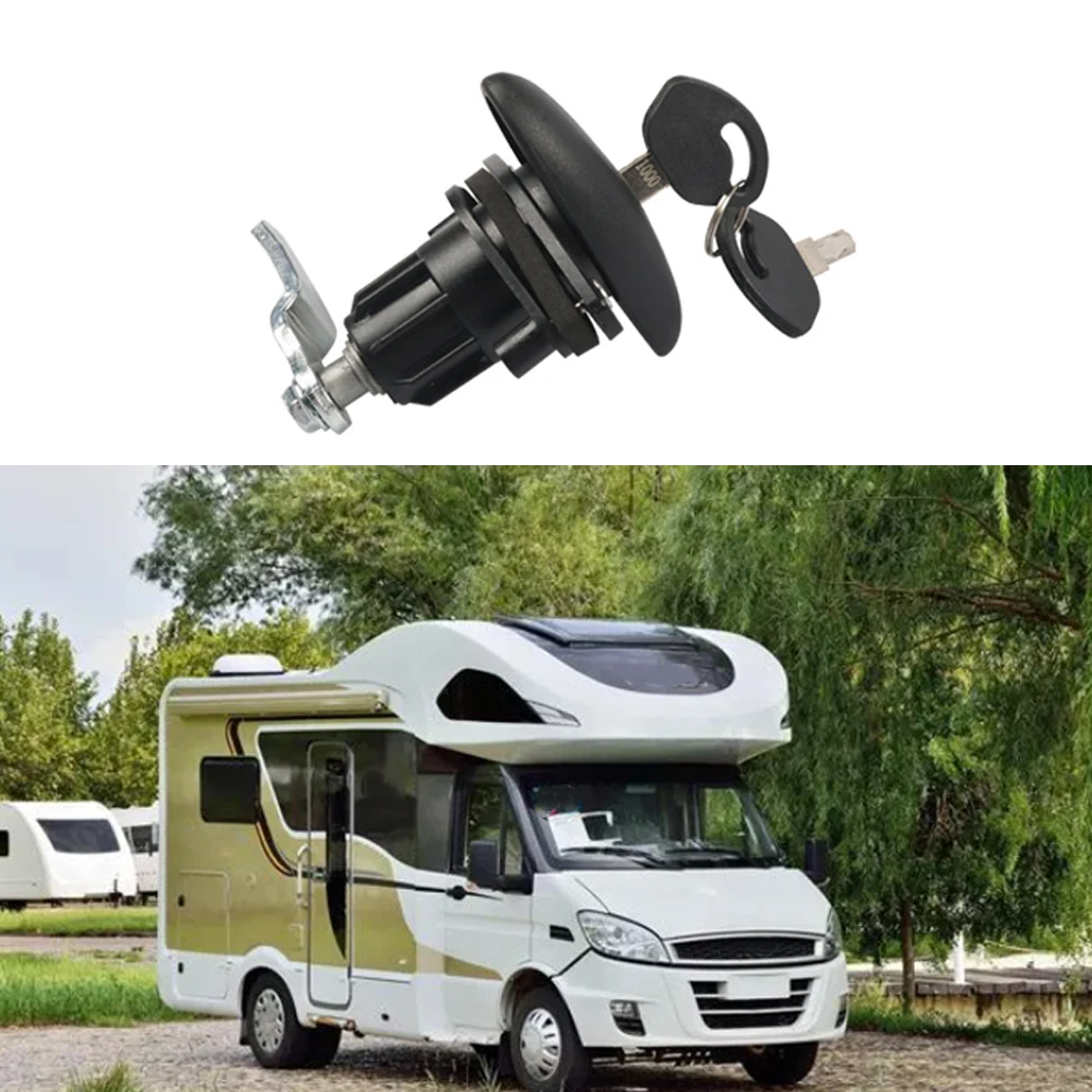 Черный дверной замок люка для прицепа автофургона дома на колесах толщина рамы 38