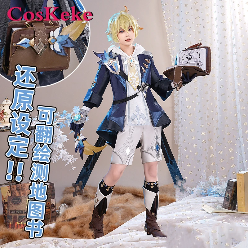 

CosKeke Mika Cosplay Costume New Game Genshin Impact Handsome Battle Uniform Men Anime Halloween Party Role Play Clothing S-XL