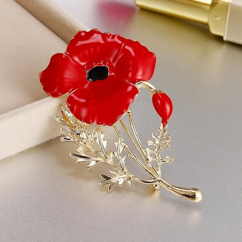 

Fashion Creative Carnation Brooch Golden Enamel Wedding Office Casual Brooch Gift National Style Classic Enamel Pins Cute