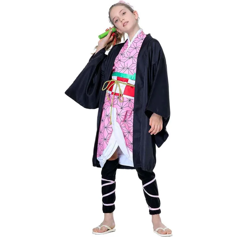 Аниме Demon Slayer Nezuko Косплей Костюм для детей и взрослых