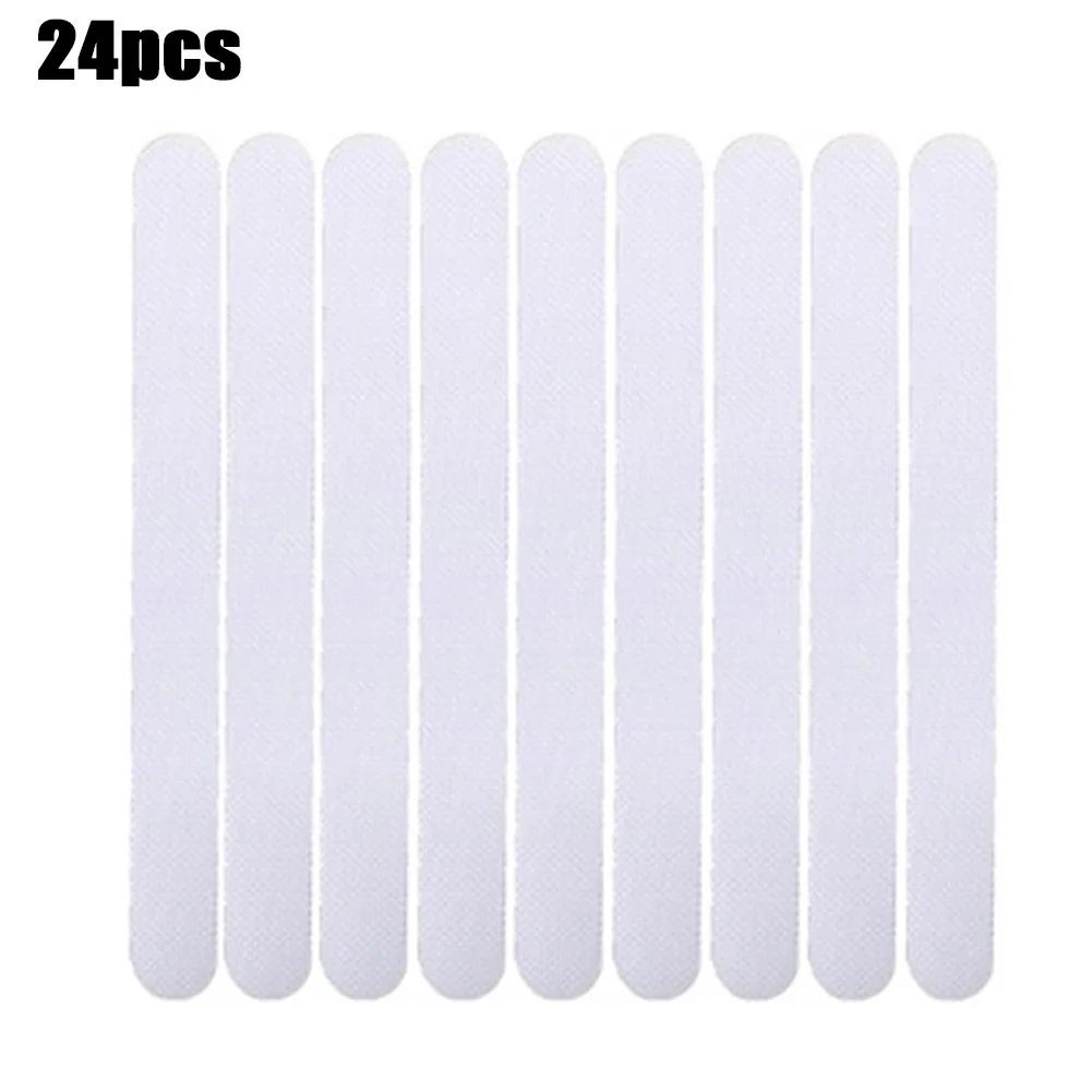 

12/24pcs Transparent Non Slip Bath Mat Grip Stickers Anti Skid Shower Strips Pad Floor Safety Tape Black Gray Blue 2x20cm 2x38cm