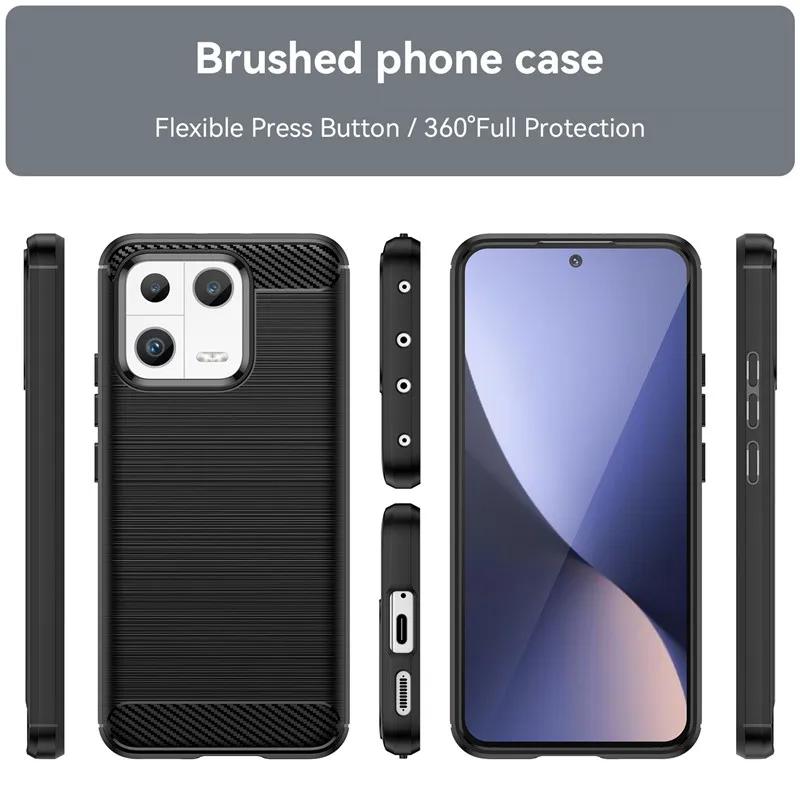 For Xiaomi 13 Case For Xiaomi 13 Cover Carbon Fiber Shockproof Silicone Protective Bumper For Xiaomi 13 Pro Fundas