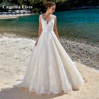 sexy a line wedding dresses for women boho bride dress sweep train illusion beach bridal dress bridal dress robe de mari%c3%a9e