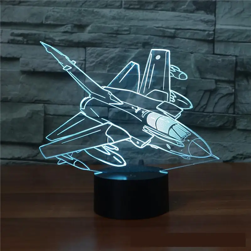 

Aircraft Remote Control 3d Lamp Multi Color Touch Led Visual Led Night Light Atmosphere Table Led Usb 3d Light Fixtures