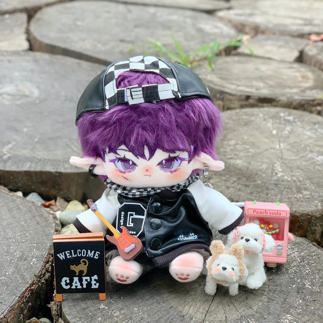 

Original Cool Handsome Fashion Leather Coat Baseball Cap Casual Suit 20cm Plush Stuffed Doll Clothes Outfit Birthday Gift Kpop