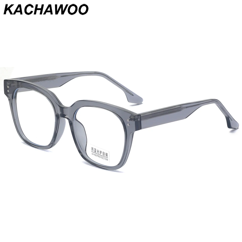 

Kachawoo оптические квадратные очки для мужчин и женщин Модный Стиль tr90 ацетатные оправы очков Анти светильник унисекс украшение серый черный