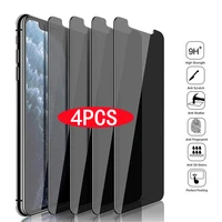 1 4pcs anti spy glass for iphone 11 12 pro max mini xs xr x privacy screen protectors for iphone 13 pro max 7 8 plus anti glare