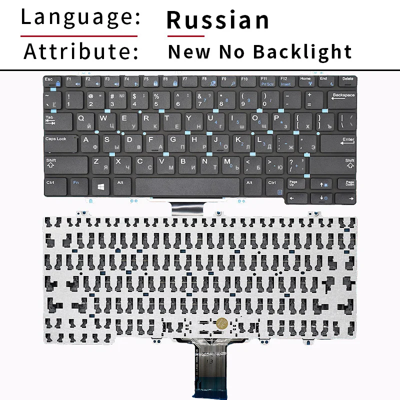 Фото Русская клавиатура для DELL E5280 E7280 E7380 E7220 Latitude 5290 7290 7380 7389 7390 5288 5289 E7390 E7290 E5290 №4