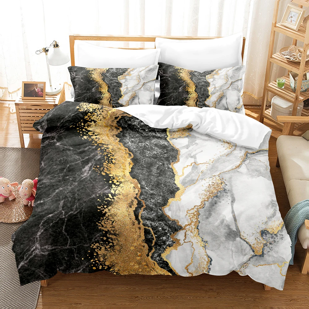 

3D Marbling Geometric pattern Bedding Sets Duvet Cover Set With Pillowcase Twin Full Queen King Bedclothes Bed Linen