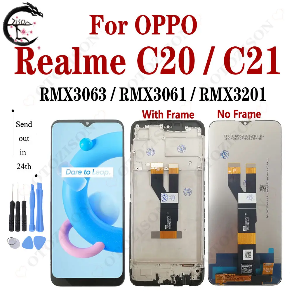 ЖК-дисплей Realme C20 с рамкой для OPPO Realme C21 дисплей RMX3063 RMX3061 RMX3201 ЖК-сенсорный экран дигитайзер Датчик в сборе 6,5