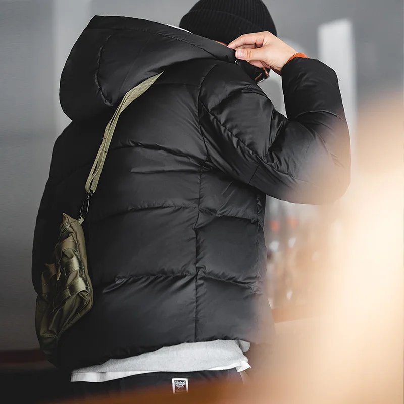 Maden Light 80% Duck Down Jacket Men’s Hooded Winter Coat Short Warm Windproof Outdoor Wear Casual Puffer Jacket Winter New