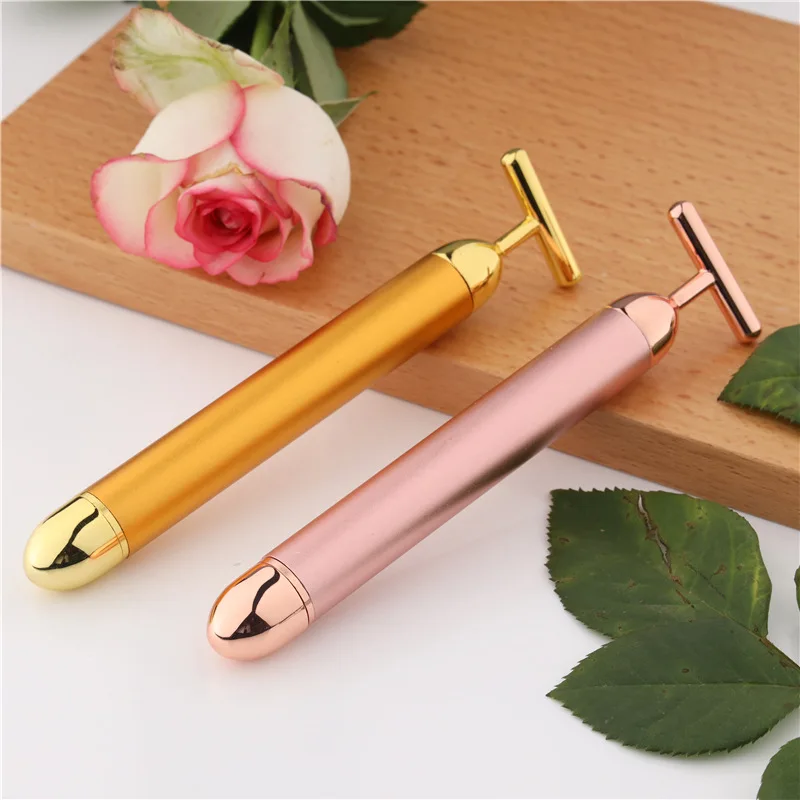 24k Gold Facelift Bar Roller Abnehmen массажер Gesichts Stick шэньчгейт Подержанный станок |