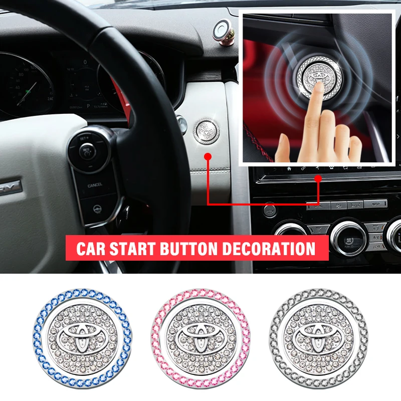 

Car Styling Engine Start Button Covers Stop Switch Decoration Sticker Accessories For Toyota Corolla Yaris Rav4 Auris Camry C-hr