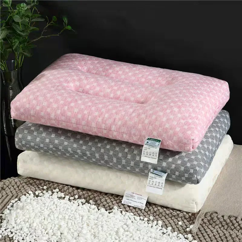 

Knitted Cotton Latex Pillow Memory Foam Pillows 30x50 40x60 cm Home Textile White Pink Grey Sleep Neck Protection Pillows