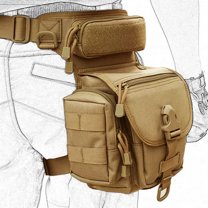 Mege Military Tactical Drop Leg Bag Tool Fanny Thigh Pack Molle Hunting Bottle Bag Motorcycle Riding Men Wargame EDC Waist Packs