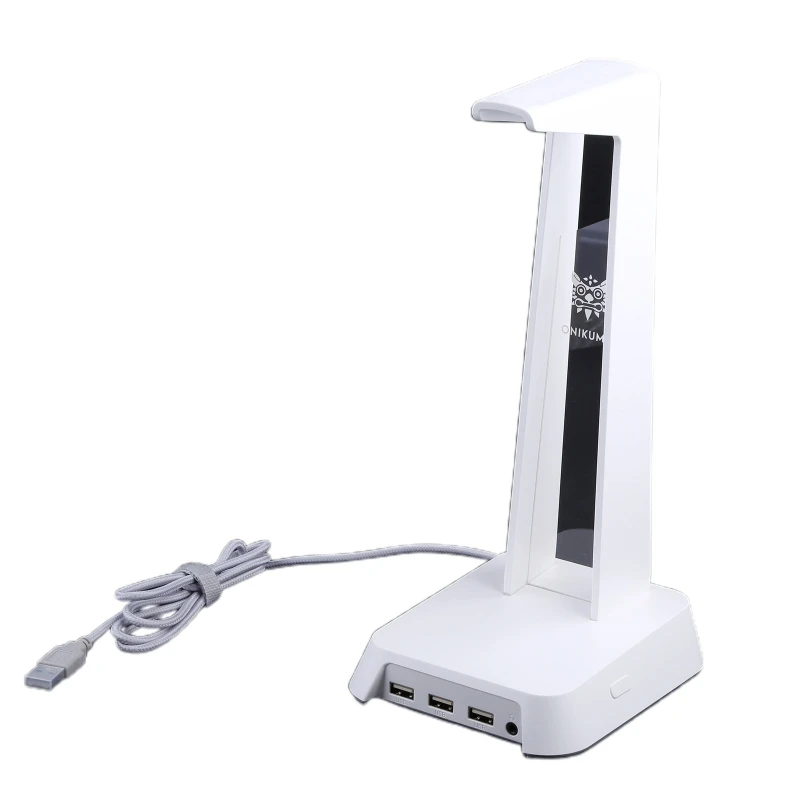 

1Set Dual Headphone Stand Table Black Holder Great Gift for Boys Men Husbands
