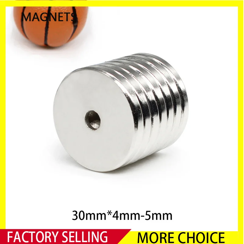 

1~30PCS 30x4-5mm Round Rare Earth Neodymium Magnet 30*4mm Hole 5mm Disc Countersunk Strong Magnet 30mm x 4mm-5mm