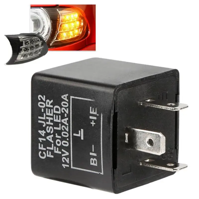 

12V 3 Pin LED Flasher Frequency Relay CF-14 JL-02 Automobile Turn Signal Light Relay Common Waterproof Shockproof