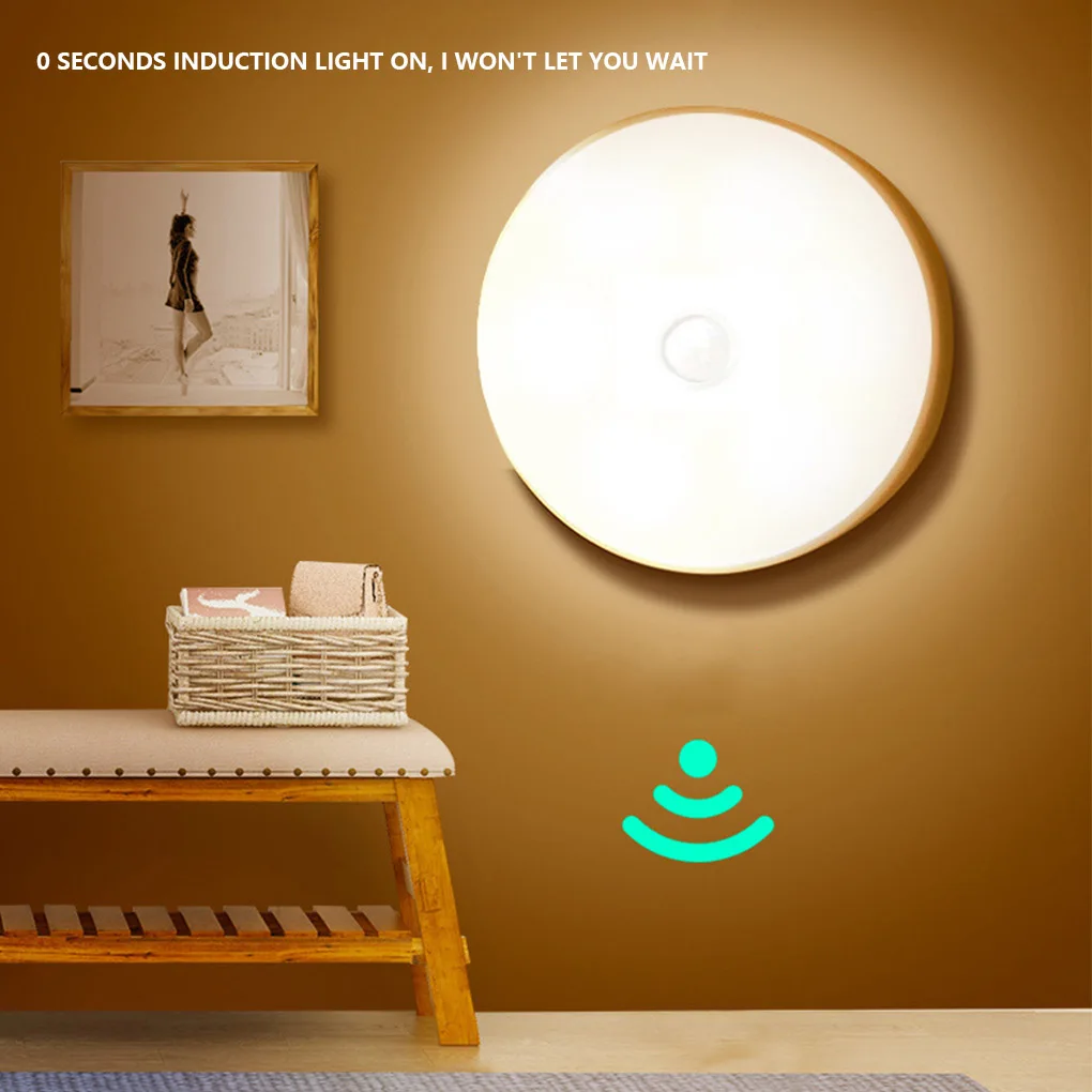 

LED Wireless Wall Lamp USB Charging Smart Small Sensor Night Light For Bedroom Wardrobe Stair Corridor Night Lighting