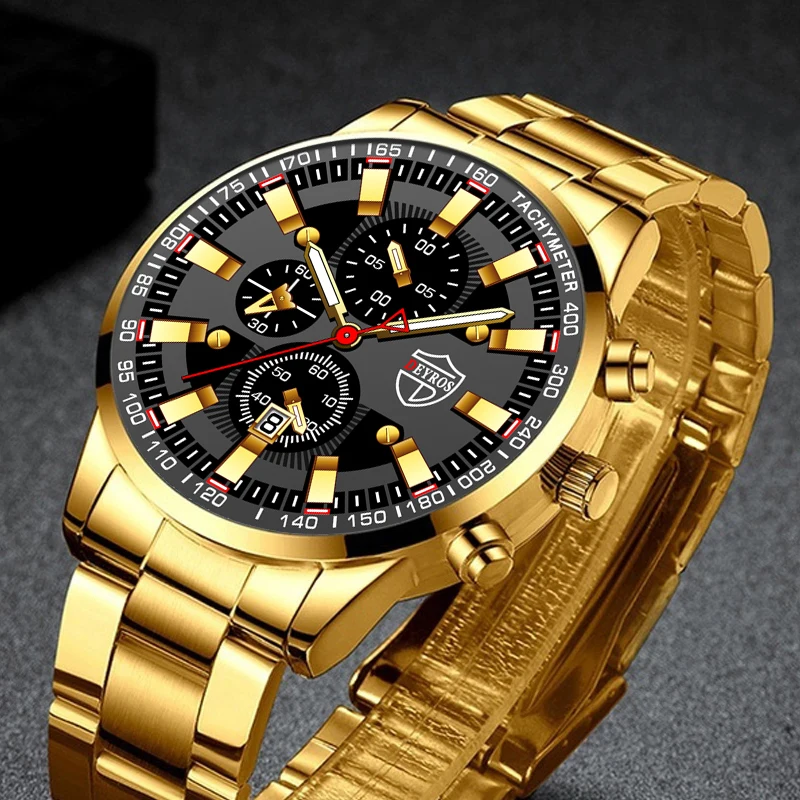 

Watch for Men Stainless Steel Quartz Wristwatches 2022 Business Leather Watch Mens Calendar Date Fashion Casual Luminous Clock