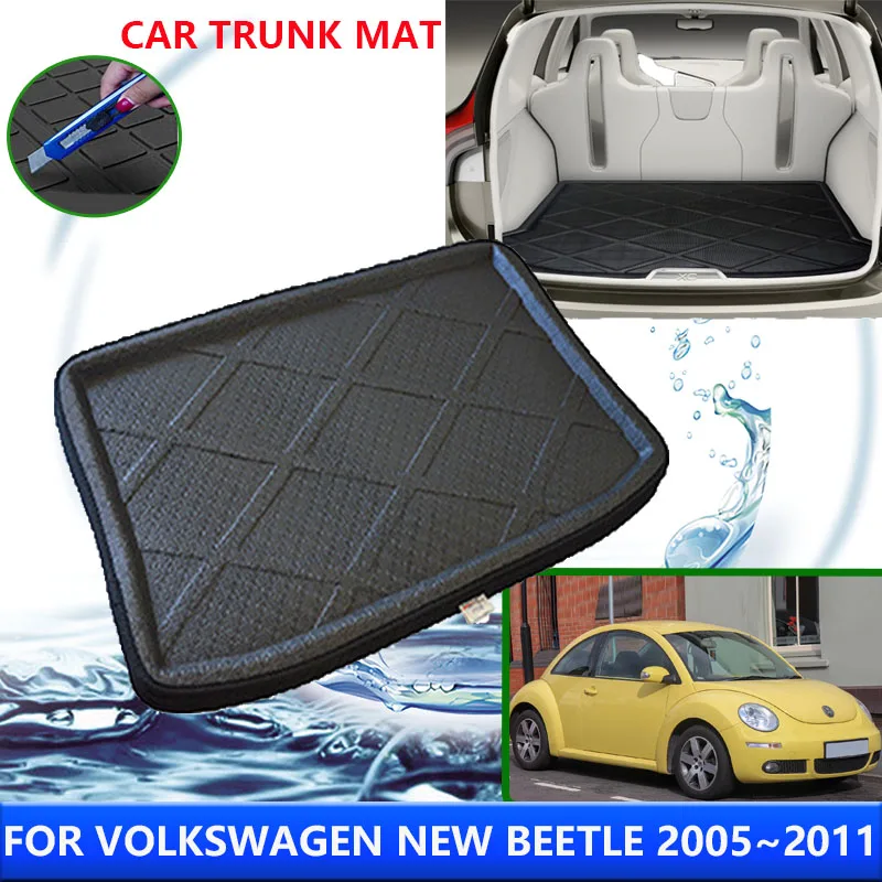 Защитная накладка на багажник автомобиля Volkswagen New Beetle VW Bjalla 2005 ~ 2011 2006 2010, водонепроницаемый коврик с защитой от загрязнений, аксессуары Защитная накладка на багажник автомобиля Volkswagen New Beetle VW Bjalla 2005 ~ 2011 2006 2010, водонепроницаемый коврик с защитой от загрязнений, аксессуары