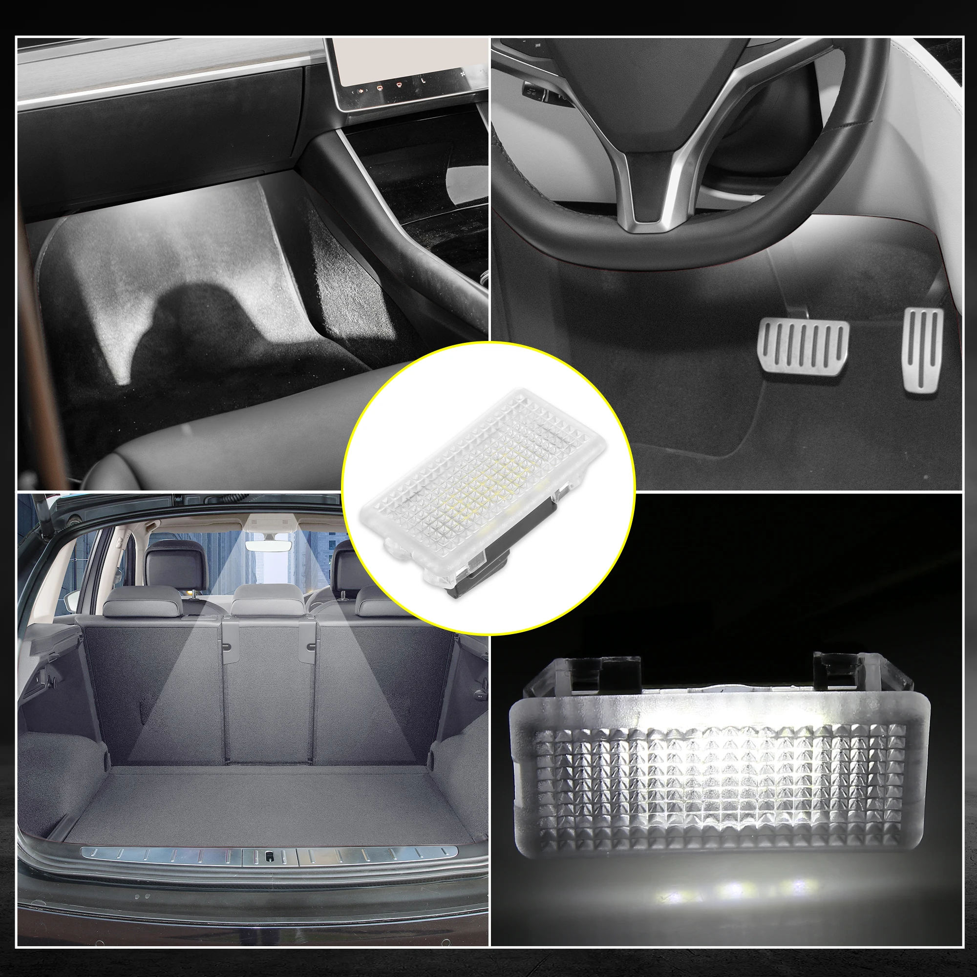 X Autohaux Interior Car LED Lights for Tesla Model 3/Y/S/X Footwell Door Puddle Light Trunk Inside Under Accessories |
