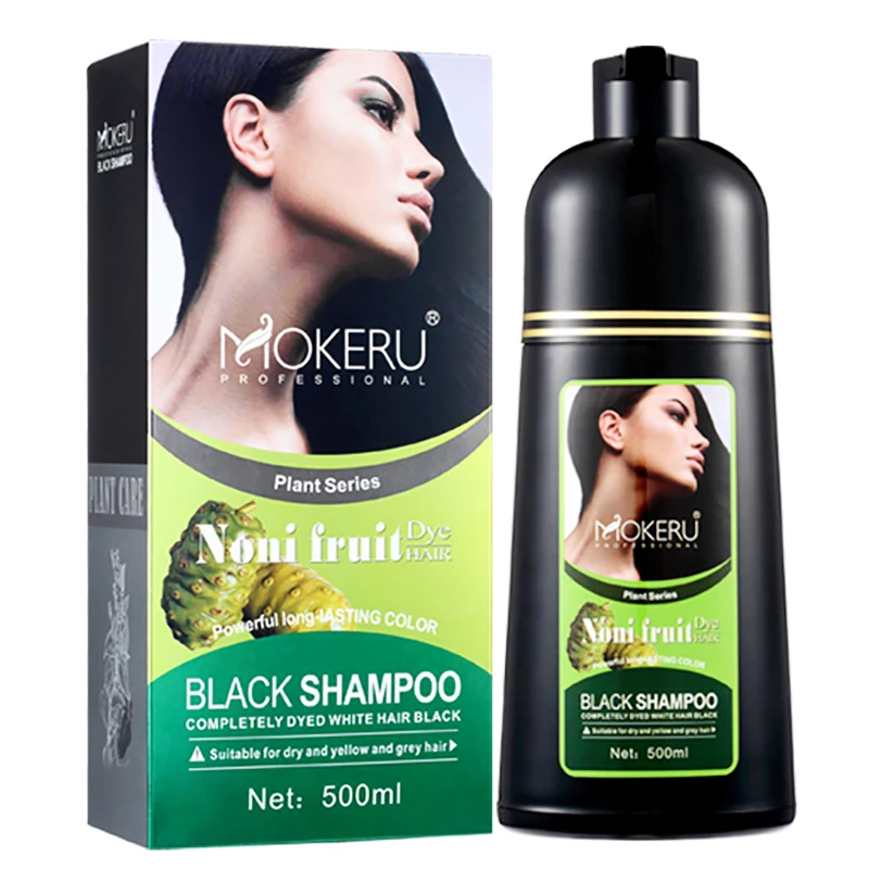 Mokeru 2 шт./партия, натуральный шампунь для черных волос Noni с 100% седым покрытием, шампунь для постоянной краски черных волос для женщин Mokeru 2 шт./партия, натуральный шампунь для черных волос Noni с 100% седым покрытием, шампунь для постоянной краски черных волос для женщин