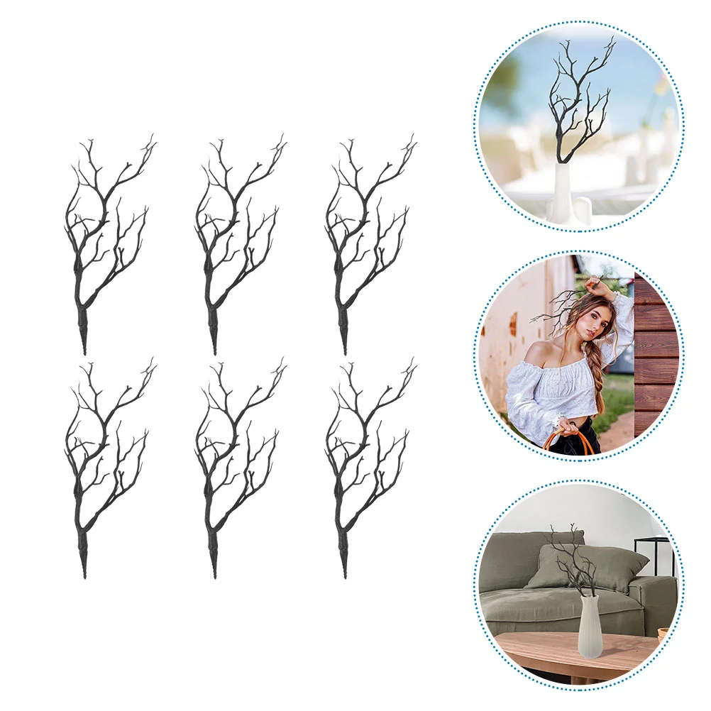 

6 Pcs Halloween Decoration Simulation Artificial Plastic Tree Stems Faux Branches Antler Antlers Vase Filling DIY Plants