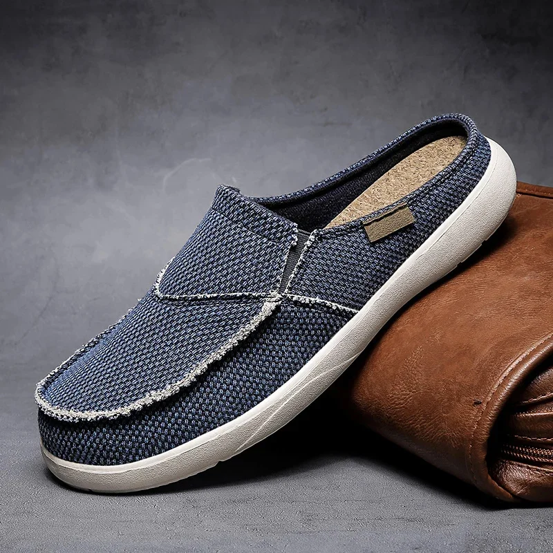 

Super Light Casual Men Half Slippers Outdoor Breathable Canvas Shoes Summer Comfort Wear-resisting Footwear Fashion Large Size