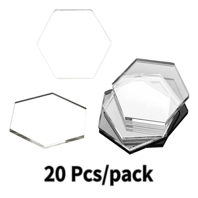 

20pcs Clear Hexagon Acrylic Place Cards for Wedding Party Table Settings Cards D0LD