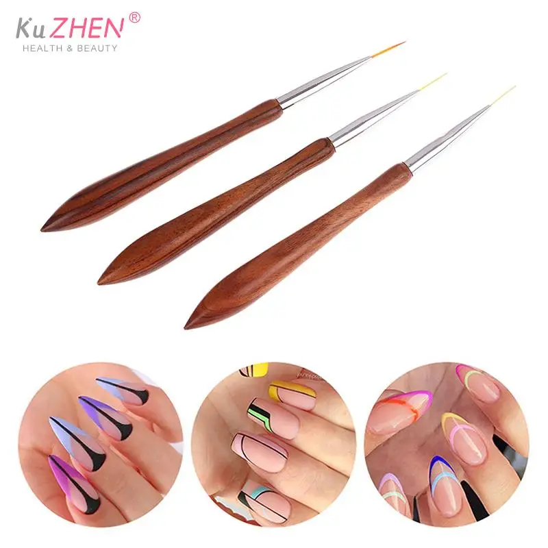 

Wooden Handle Nail Brush For Manicure Acrylic UV Gel Extension Pen Nail Polish Painting Drawing Liner Brush Nail Art DIY Tools