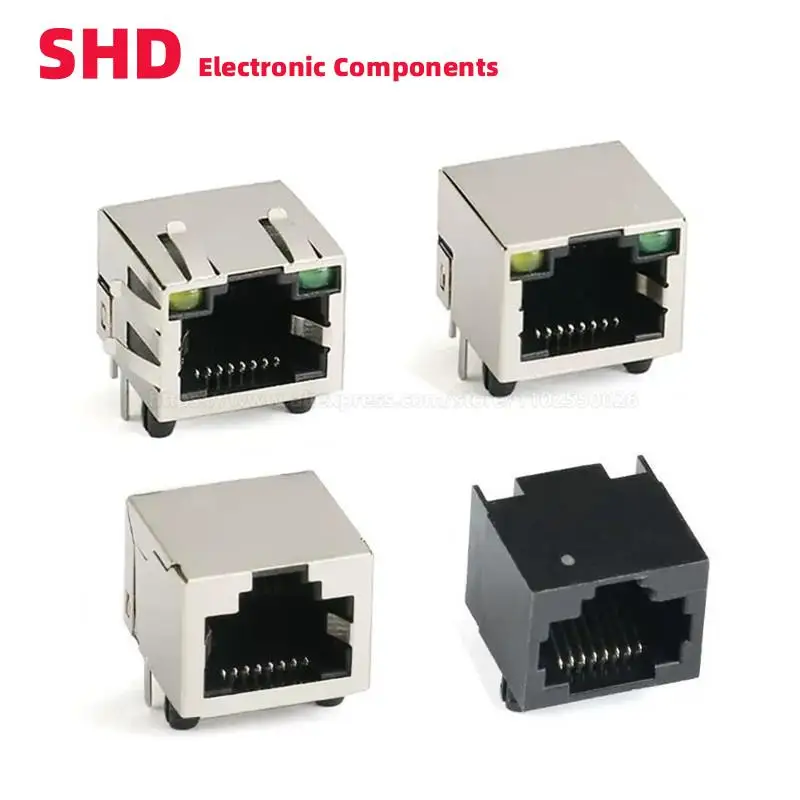 10 шт., розетка RJ45, 8 контактов, интерфейс кабеля, экранированная Хрустальная головка, искусственная медь, Женская 8P8C 56 58 13/15*18 мм 90 °