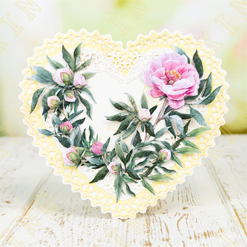 Цветочный фьюжн маленькие пионы цветы вырезанные штампы ремесло тиснение
