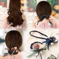 korean bun hair band bud like hair style lazy hair tie gadget jewelry hair accessories headdress