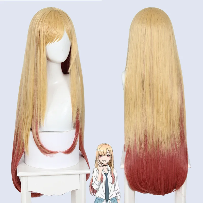 

Парик для косплея Kawaii из длинных прямых волос с желтым градиентом, милый аниме одевающийся фигурка, осенняя любовь, Китагава кайюй, карнавал на Хэллоуин