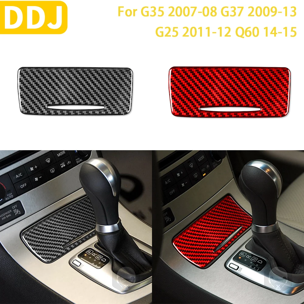 

For Infiniti G35 2007-2008 G37 2008-2013 G25 Q60 Accessories Car Carbon Fiber Auto Interior Storage Cover Trim Sticker Set