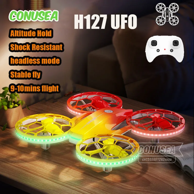 Фото JJRC H127 НЛО Дрон Гоночные дроны Мини Дрон Радиоуправляемый самолет Вертолет Игрушки Удержание высоты Трюк Квадрокоптер Рождественские подарки для мальчиков и детей №1