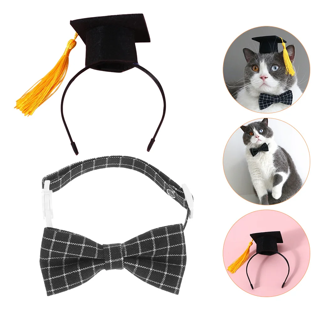 

Headdress Mini Pet Dog Graduation Hats Accessory Costume Cat Cap Tassel Kitten Small Puppy The Party Supply Holiday