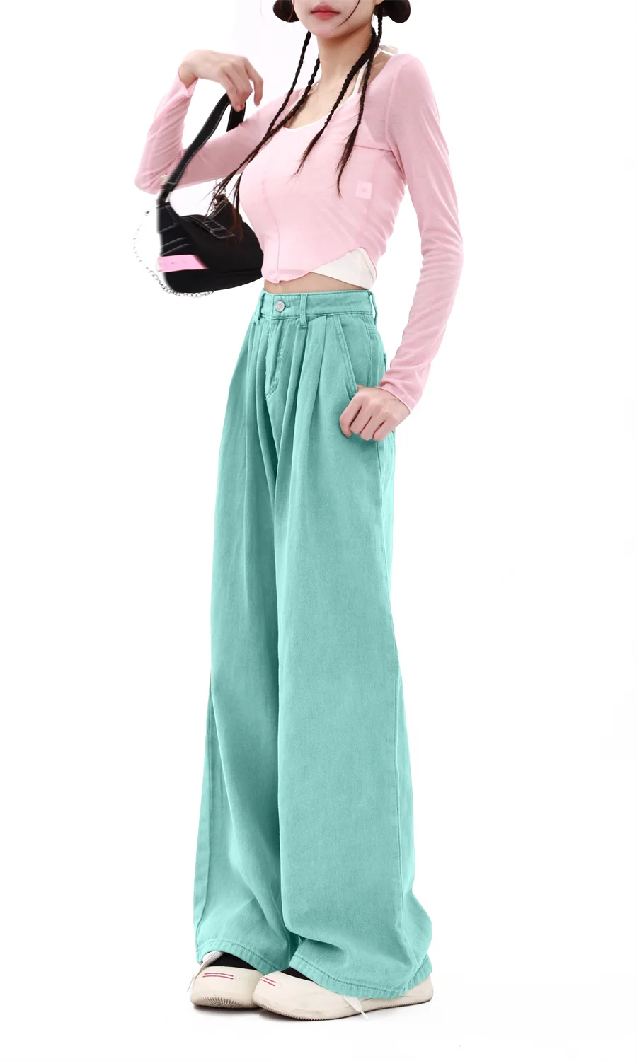 WCFCX STUDIO осенние новые женские мешковатые джинсы корейские прямые широкие