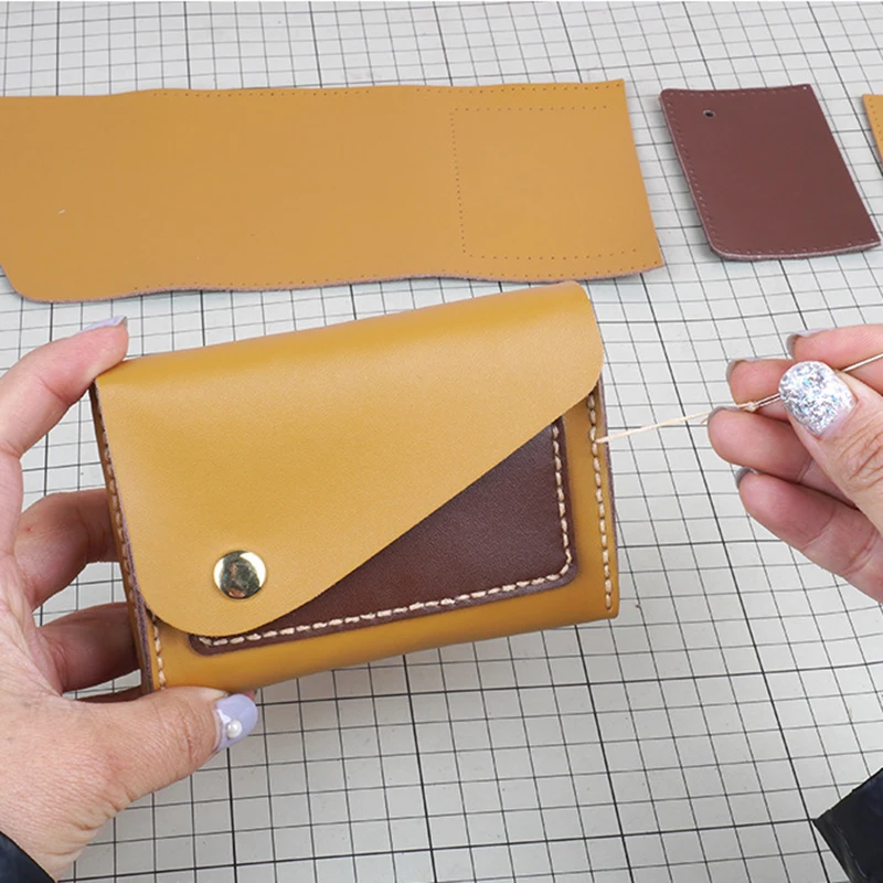 

Semi-finished Handmade Coin Purse Bag Leathercraft Bag Stitching With PU Material For DIY Leather Accessories