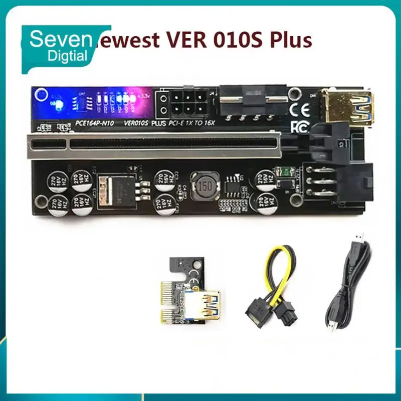 

Stable Gpu Extender Riser Card Power Supply Pci-e Pci Express Riser Card 4 Capacitors High Quality Pci-e Gpu Adapter Gold-plated